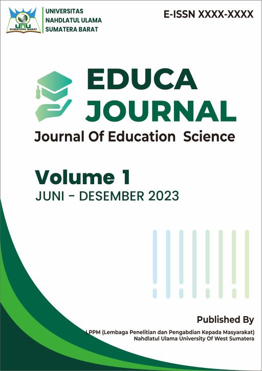 					View Vol. 1 No. 1 (2023): EDUCA JOURNAL, Juli -Desember 2023
				